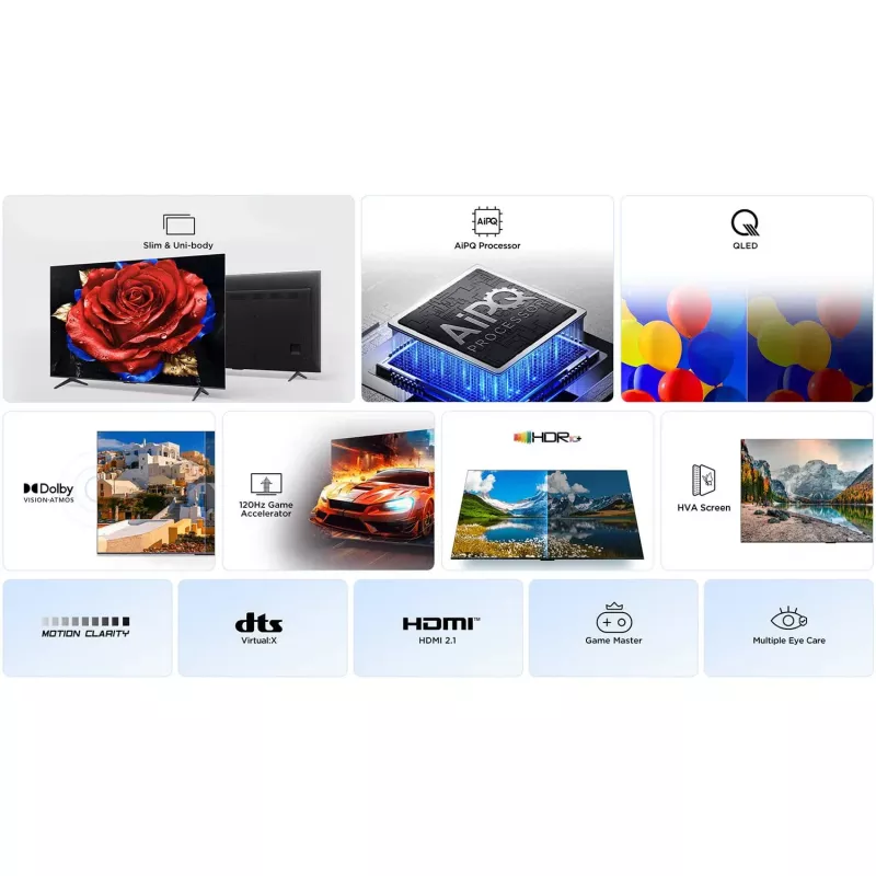 TCL T69C 43T69C 109,2 cm (43 colli) 4K Ultra HD Smart TV LCD Wi-Fi Melns 350 cd/m²