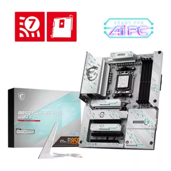 Mātesplate MSI B850 GAMING PLUS WIFI PZ — AMD B850, Socket AM5, ATX, DDR5, 4x DIMM, 3x M.2, Wi‑Fi, Bluetooth