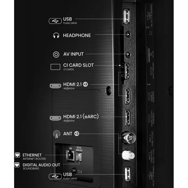 Hisense 85A6Q televizors 2,16 m (85 collas) 4K Ultra HD Smart TV Wi-Fi melns 400 cd/m²