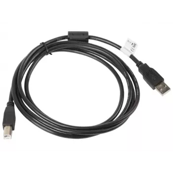 USB 2.0 kabelis LANBERG CA-USBA-11CC-0018-BK 1.8 m, USB A uz USB B, melns, 480 Mbps