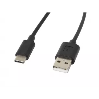 USB kabelis LANBERG CA-USBO-10CC-0018-BK USB 2.0, USB A (tēviņš) uz USB C (tēviņš), 1,8 m, melns