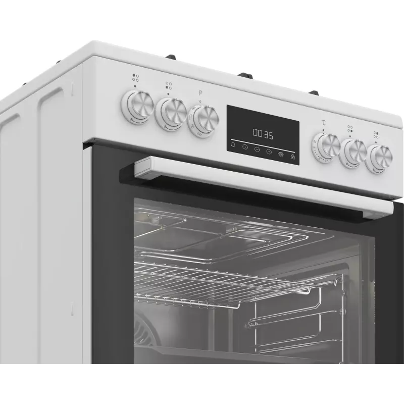 Brīvi stāvoša plīts Beko FBM62330GWDTN Gāzes Elektriskā Melnā Baltā 72L A