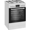 Brīvi stāvoša plīts Beko FBM62330GWDTN Gāzes Elektriskā Melnā Baltā 72L A