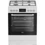Brīvi stāvoša plīts Beko FBM62330GWDTN Gāzes Elektriskā Melnā Baltā 72L A