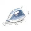 Tefal Virtuo 30 FV2C41E0 gludeklis, sausā un tvaika gludināšana, keramikas zole, 2000 W, zils, balts
