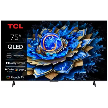 TCL T69C 75T69C televizors 190.5 cm (75 colli) 4K Ultra HD Smart TV Wi-Fi Melns 350 cd/m²