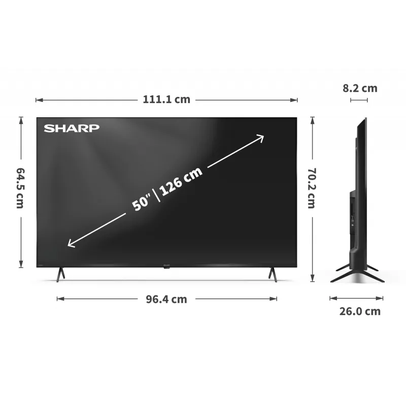 Sharp 50HP5265E televizors 127 cm (50 collu) 4K Ultra HD Smart TV Wi-Fi Melns