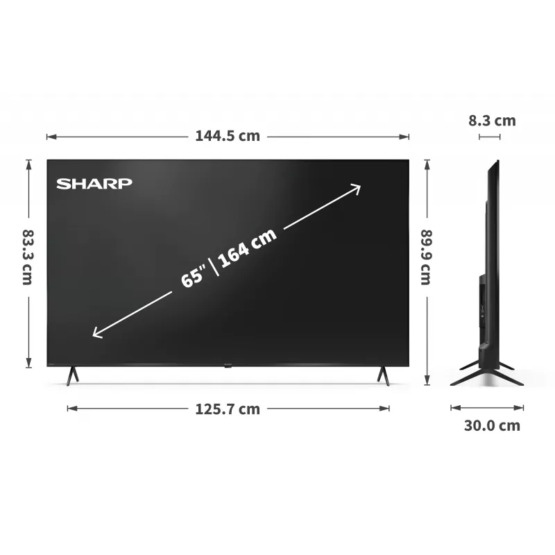 Sharp 65HP5265E televizors 165,1 cm (65 collu) 4K Ultra HD Smart TV Wi-Fi Melns