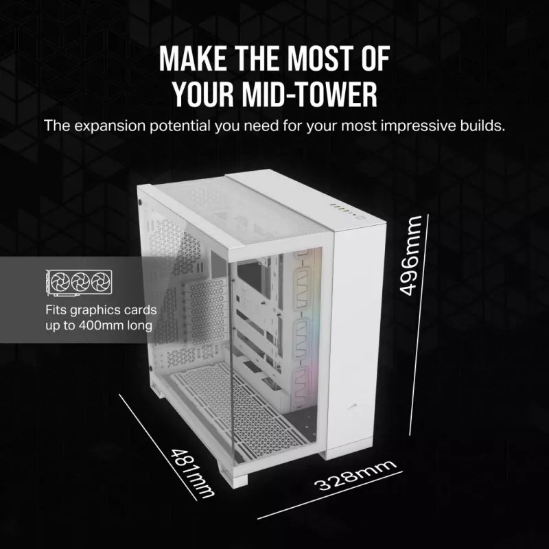 CORSAIR PC korpuss - Icue Link 6500X RGB Mid-tower Divu kameru Balts