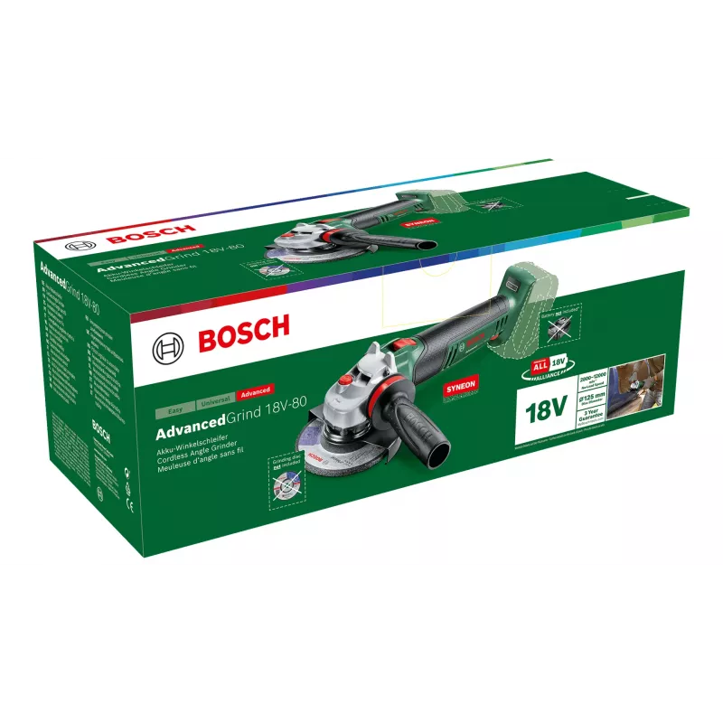 Bosch AdvancedGrind 18V-80 bezvada leņķa slīpmašīna, 125 mm