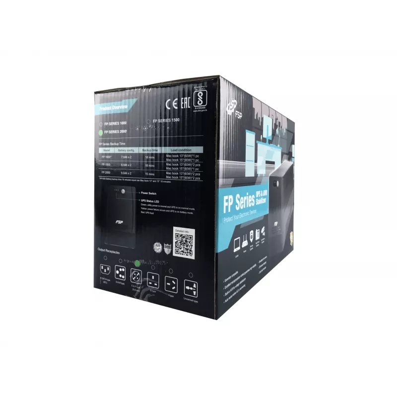 Nepārtrauktās barošanas avots FSP FP 1500 Line-Interactive 1.5 kVA 900 W 4 kontaktligzdas