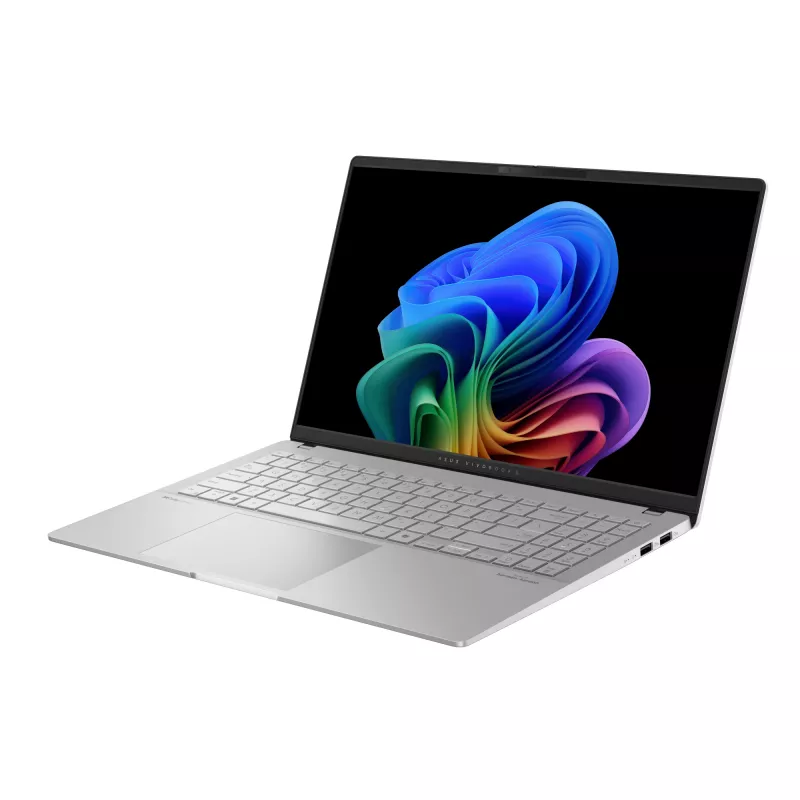 Portatīvais dators ASUS Vivobook S 15 S5507QA — Qualcomm Snapdragon X1E-78-100, 15.6 collu 3K, 32 GB RAM, 1 TB SSD, Windows 11 Home, Sudrabs