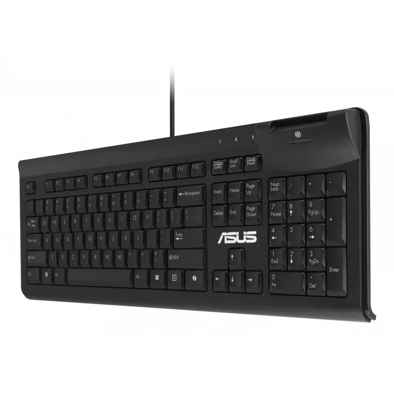 ASUS Smart Card KU100 tastatūra ar karšu lasītāju, vadu, USB, melna