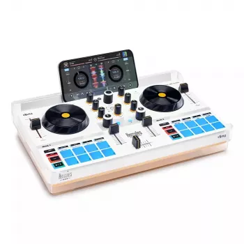 Hercules DJControl Mix Ultra balts pārnēsājams Bluetooth kontrolieris