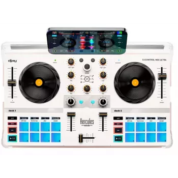 Hercules DJControl Mix Ultra balts pārnēsājams Bluetooth kontrolieris