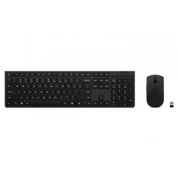 Lenovo 4X31R64351 bezvadu tastatūra un pele komplektā, RF + Bluetooth, US English, melna