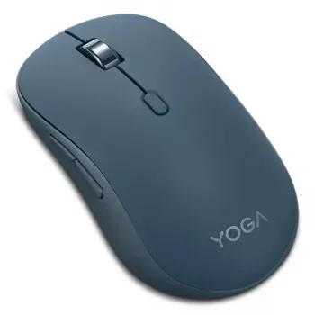 Bezvadu ambidekss optiskā pele Lenovo Yoga — 4000 DPI, 8 pogas, ritenītis, ar akumulatoru, tirkīza
