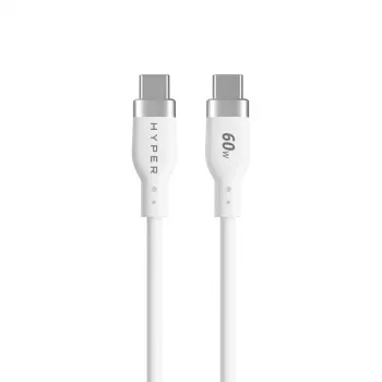 TARGUS Silikona USB-C uz USB-C 60W uzlādes kabelis 1.5m - Balts
