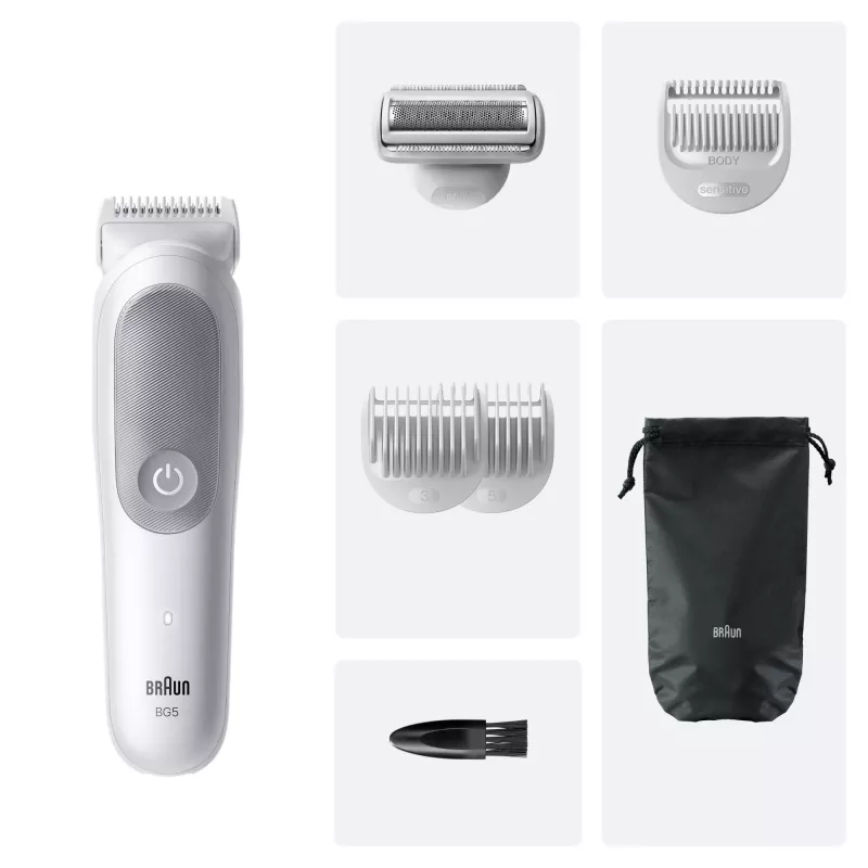 Braun Series 5 ķermeņa matu griezējs/skūšanās aparāts, gaiši pelēks