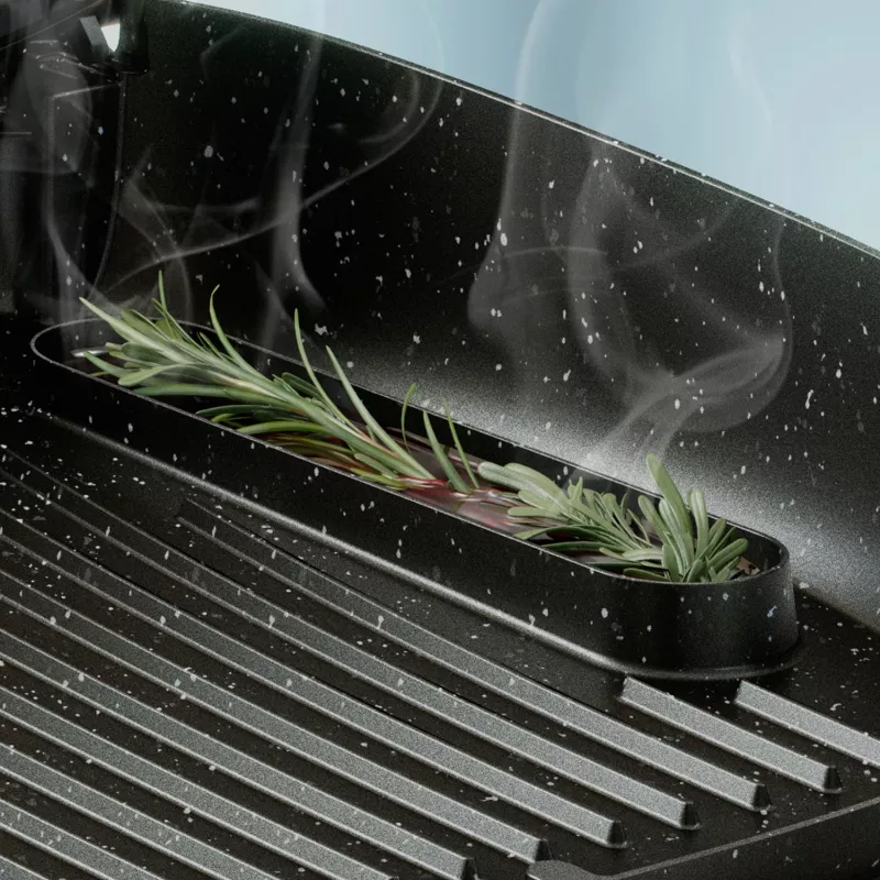 Elektriskā panna Philips HD6212/90 2400 W, 2 zonas brīvstāvošs grils, 1250 cm² alumīnija virsma, max 220°C