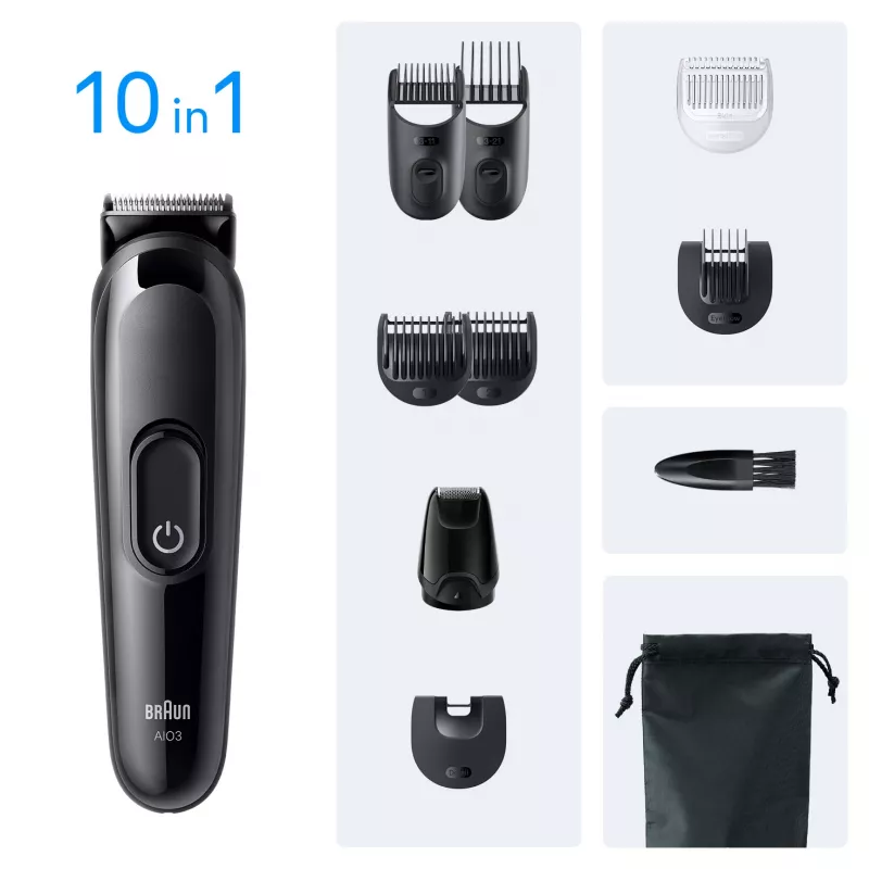 Braun AIO3560 matu griezējs/bārdas trimmeris, melns, 14, NiMH