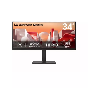 LG 34BA75QE-B 34 collu izliekts monitors, Wide Quad HD (3440 x 1440), IPS, 5 ms, USB-C, VESA, skaļruņi