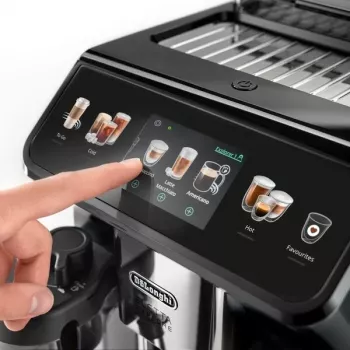 Kafijas automāts De’Longhi Eletta Explore — pilnībā automātisks, 1,8 L ūdens tvertne, 300 g pupiņu tvertne, 19 bāri, TFT skārienekrāns