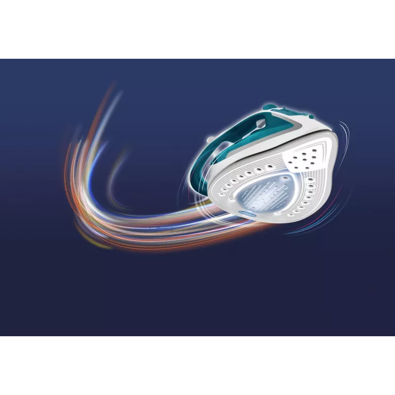 Tefal EasyGliss Plus FV5718 gludeklis sausai un tvaika gludināšanai, Durilium zole, 2400 W, tirkīza, balts