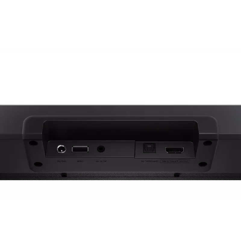 Sharp HT-SBW320 skaņas josla 2.1 kanālu ultra-plāna ar Dolby Atmos / DTS Virtual:X un bezvadu zemfrekvences skaļruni