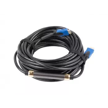 HDMI kabelis LANBERG CA-HDMI-20CU-0200-BK — 20 m, HDMI 2.0, 18 Gbit/s, 4K (2160p), 144 Hz, ARC, Ethernet, apzeltīti kontakti