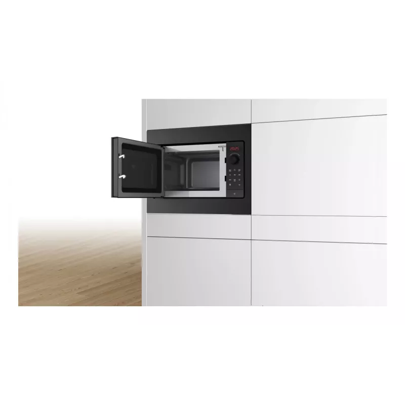Bosch Serie 2 BFL523MB4 Iebūvējamā mikroviļņu krāsns, melna, 20 L, 800 W