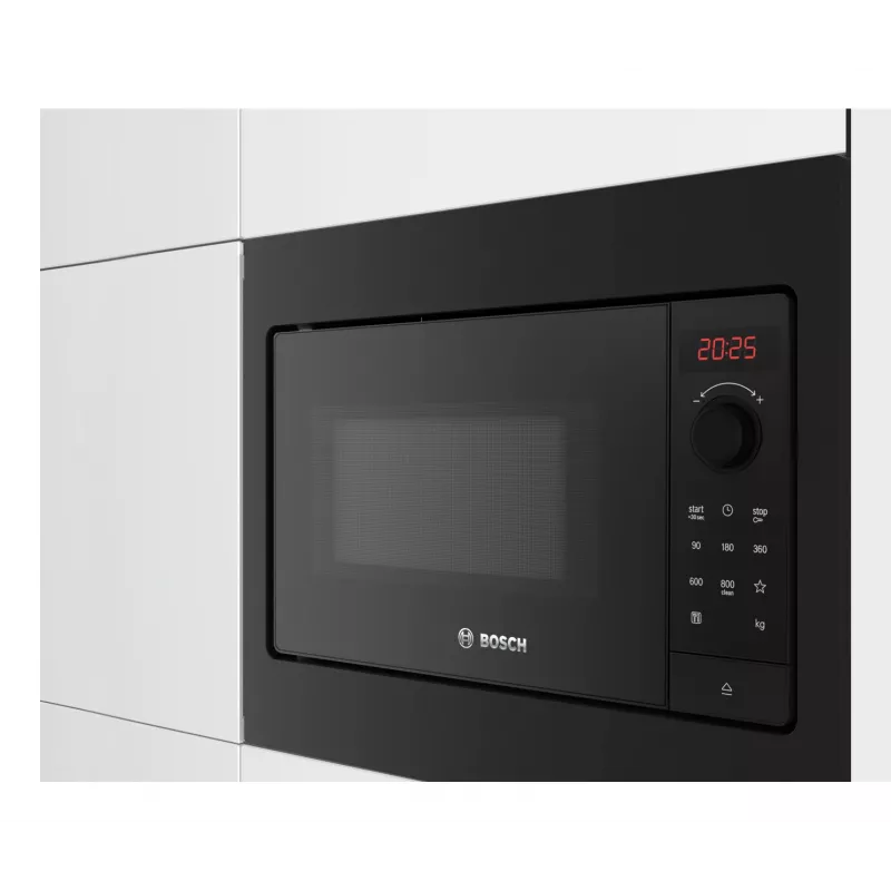 Bosch Serie 2 BFL523MB4 Iebūvējamā mikroviļņu krāsns, melna, 20 L, 800 W
