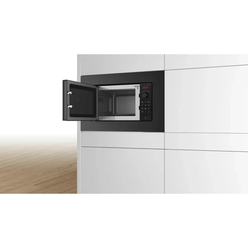 Iebūvējamā solo mikroviļņu krāsns Bosch Serie 2 BFL623MB4 20 L 800 W LED displejs Melna ar grozāmo regulatoru