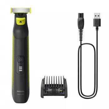 Philips OneBlade Pro Face and Body QP6506/15 5-in-1 regulējama ķemme, slapjai un sausai lietošanai, LED displejs