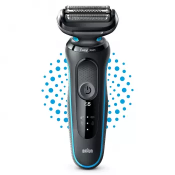 Skūšanās aparāts BRAUN Series 5 51-M1000s — 3 galviņas, slapjā/sausā skūšana, Li-Ion akumulators, ātrā uzlāde, melns/zils