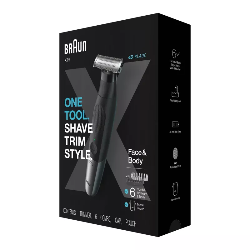 Braun Series X XT5200 skuveklis ar trimmeri, melns/metālisks
