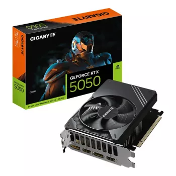 GIGABYTE GeForce RTX 5050 D6 8G grafikas karte - 8 GB GDDR6, 128 bit, PCI-E 5.0, 2572 MHz kodola frekvence, 2 x DP, 2 x HDMI, NVIDIA DLSS 4, GV-N5050D6-8GD