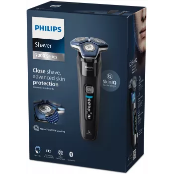 Philips Series 7000 S7886/35 elektriskais rotācijas skuveklis — 3 galviņas, slapjā/sausā lietošana, Li-Ion akumulators, 60 min darbība, Melns