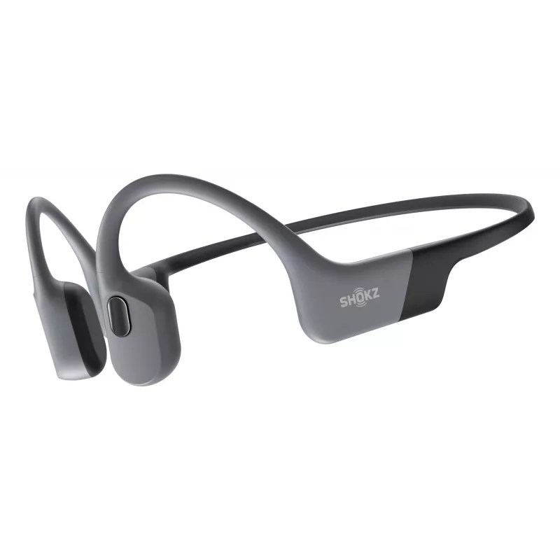 Austiņas Shokz OpenSwim Pro — atvērtā tipa kaulu vadības bezvadu austiņas, IP68 ūdensizturīgas, Bluetooth 5.4, 32 GB, 9 h atskaņošana, pelēka