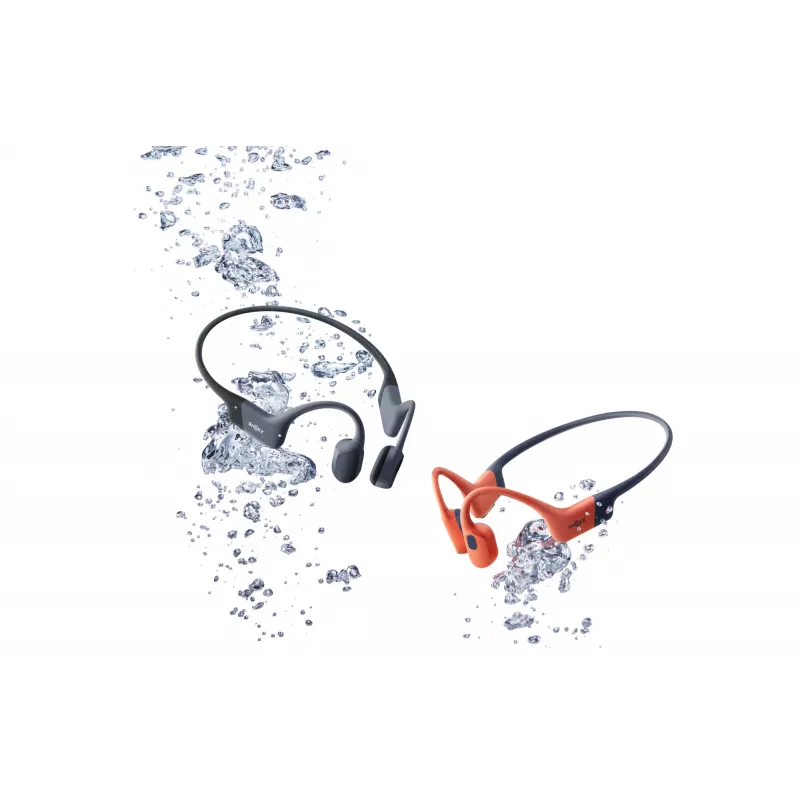 Austiņas Shokz OpenSwim Pro — atvērtā tipa kaulu vadības bezvadu austiņas, IP68 ūdensizturīgas, Bluetooth 5.4, 32 GB, 9 h atskaņošana, pelēka