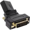 InLine HDMI uz DVI adapteris HDMI sieviete / DVI vīrietis elastīgs apzeltīts 4K2K