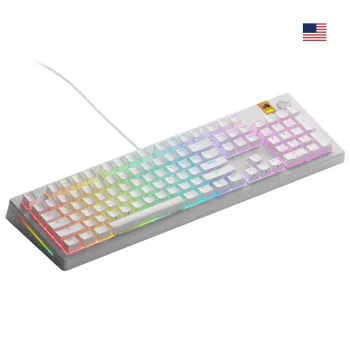 Mehāniskā pilnizmēra (100%) vadu tastatūra GLORIOUS GMMK 3 HE — balta, USB, QWERTY, RGB