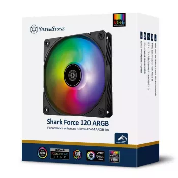 Ventilators SilverStone Shark Force 120 ARGB 2500 RPM 4.66 mmH2O
