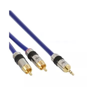 InLine Audio kabelis Premium 2x RCA vīrietis / 3.5 mm vīrietis apzeltīts 2 m