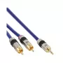 InLine Audio kabelis Premium 2x RCA vīrietis / 3.5 mm vīrietis apzeltīts 2 m