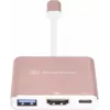 USB-C uz HDMI video adapteris SILVERSTONE EP08 (USB‑C 3.1, HDMI) Rozā