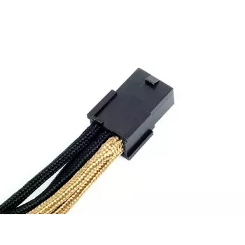 SilverStone PP07-IDE6BG 6 kontaktu PCIe uz 6 kontaktu PCIe pagarinātāja kabelis, 250 mm, melns/zelta