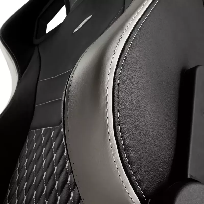 Spēļu krēsls noblechairs EPIC — polsterēts sēdeklis, maks. slodze 120 kg, augstums 131–141 cm, sēdekļa platums 56 cm, riteņi