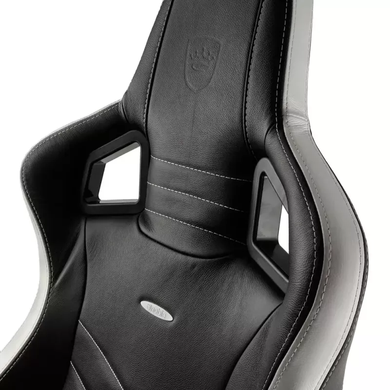 Spēļu krēsls noblechairs EPIC — polsterēts sēdeklis, maks. slodze 120 kg, augstums 131–141 cm, sēdekļa platums 56 cm, riteņi