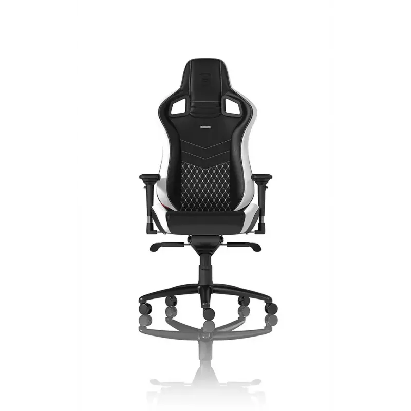 Spēļu krēsls noblechairs EPIC — polsterēts sēdeklis, maks. slodze 120 kg, augstums 131–141 cm, sēdekļa platums 56 cm, riteņi